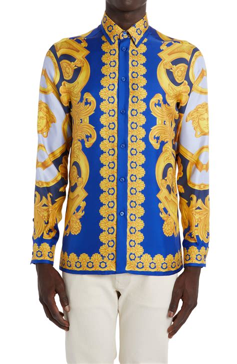 versace shirt button|Versace button up shirt men.